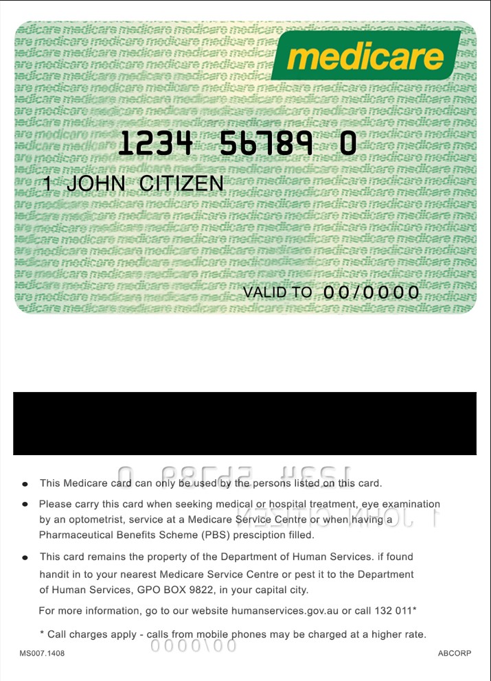Australia Medicare card